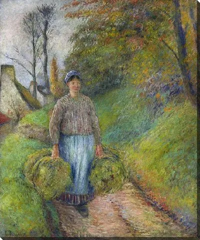 Картина Крестьянка, несущая две охапки сена (1883)