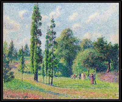Картина Кью Гарден, Лондон, возле пруда (1892 г.)