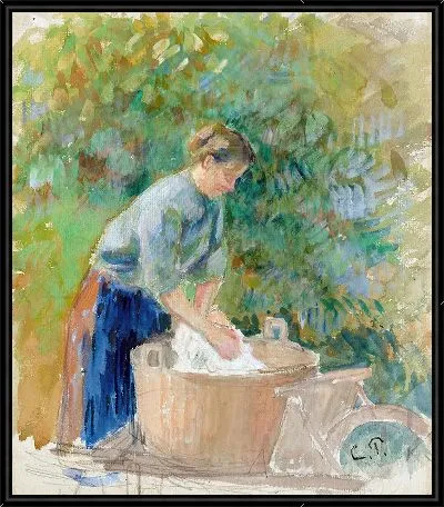 Женщина стирает белье в ванне (около 1889 г.)