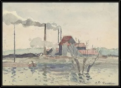 Картина Фабрика на Уазе в Понтуазе (1873)