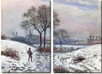 Картина Охотник зимой, Пейзаж в Норвуде (1870)