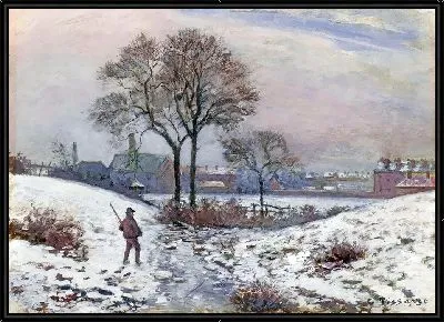 Картина Охотник зимой, Пейзаж в Норвуде (1870)