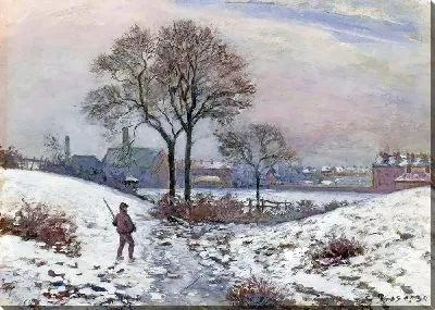 Картина Охотник зимой, Пейзаж в Норвуде (1870)