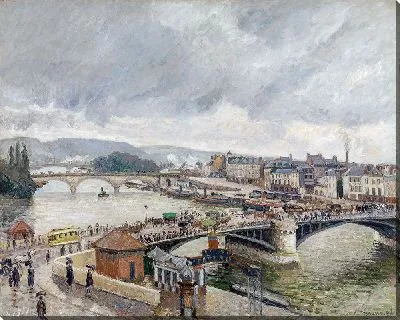 Картина Вид на Большой мост в Руане под дождем (1896 г.)