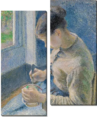 Картина Молодая крестьянка пьет кофе (1881)