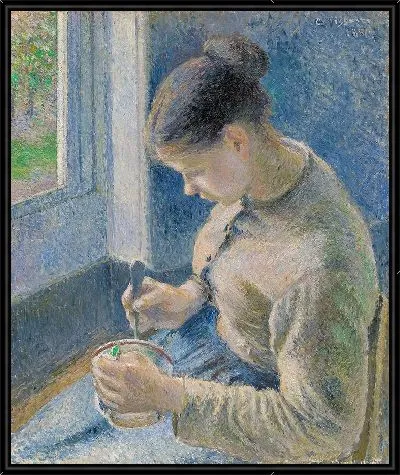 Картина Молодая крестьянка пьет кофе (1881)