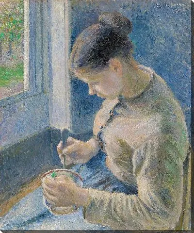 Картина Молодая крестьянка пьет кофе (1881)