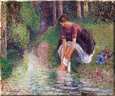 Картина Женщина моет ноги в ручье (1894)