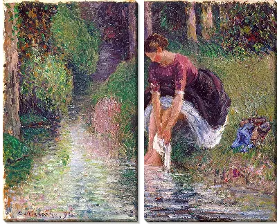 Женщина моет ноги в ручье (1894)