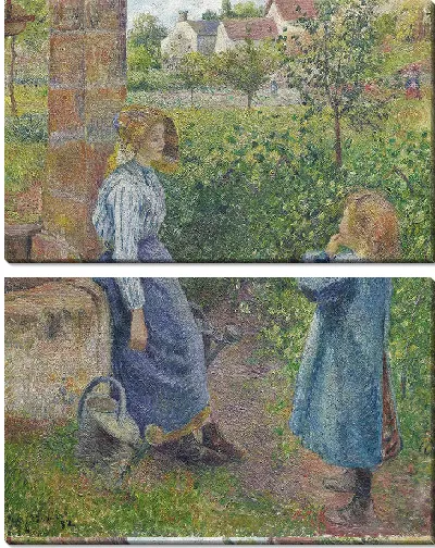 Картина Женщина и ребенок у колодца (1882)