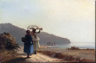 Две женщины беседуют у моря, Сент-Томас (1856)