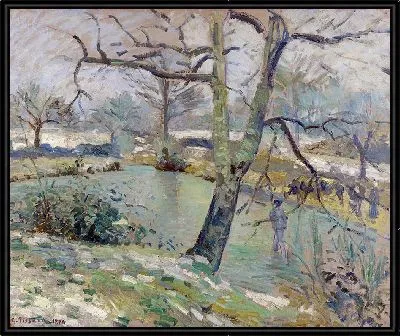 Картина Пруд в Монфуко, эффект зимы (1874)
