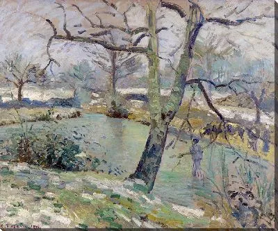 Картина Пруд в Монфуко, эффект зимы (1874)
