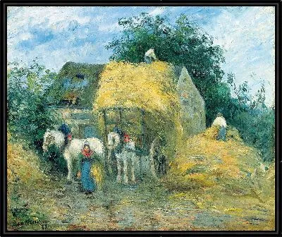 Картина Тележка сена, Монфуко (1879)