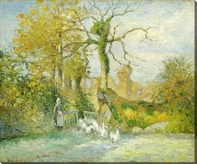 Картина Девочка-гуся в Монфуко (Белый иней) (1875)