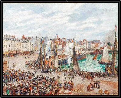 Картина Рыбный рынок, Дьепп; пасмурная погода, утро (1902)