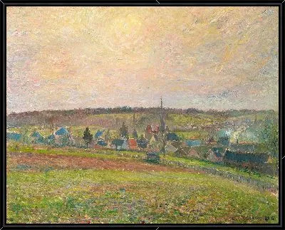 Картина Le Village d’Éragny (Деревня Эраньи) (1885)