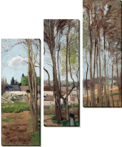 Картина Деревня среди деревьев (около 1869 г.)
