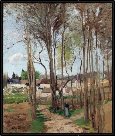 Картина Деревня среди деревьев (около 1869 г.)