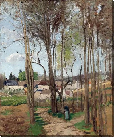 Картина Деревня среди деревьев (около 1869 г.)