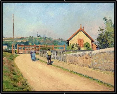 Картина Железнодорожный барьер в Пати недалеко от Понтуаза (1873 г.)