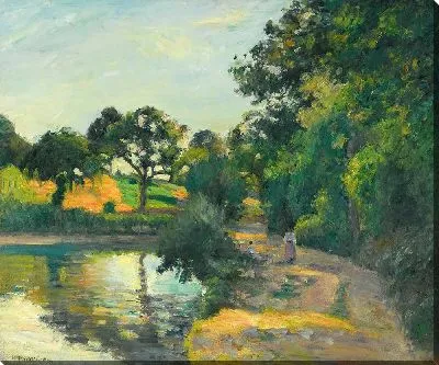 Картина Пруд при заходящем солнце, Монфуко (1874)