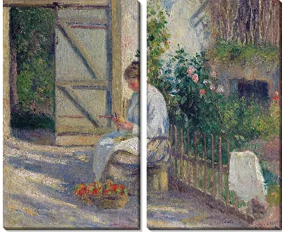 Картина Жюли Писсарро чистит овощи (1878 г.)