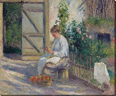 Картина Жюли Писсарро чистит овощи (1878 г.)