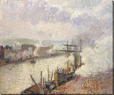 Картина Пароходы в порту Руана (1896)