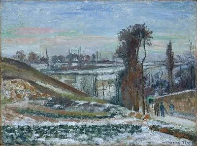 Картина Снежный пейзаж близ Эрмитажа (1875)