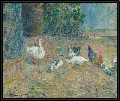 Картина Курятник в красном доме, Понтуаз (1878 г.)