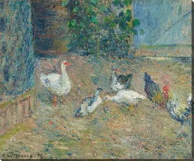 Картина Курятник в красном доме, Понтуаз (1878 г.)