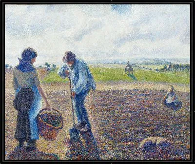 Картина Крестьяне в полях, Эраньи (1890)