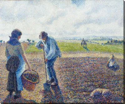 Картина Крестьяне в полях, Эраньи (1890)