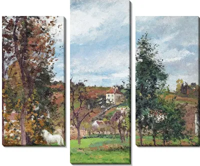 Картина Пейзаж с белой лошадью на лугу, Эрмитаж, Понтуаз (1872)
