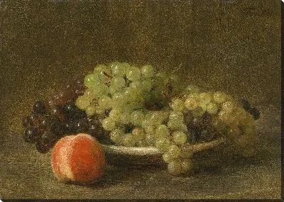 Картина Натюрморт с виноградом и персиком