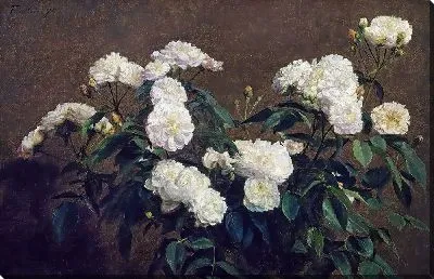 Натюрморт с белыми розами