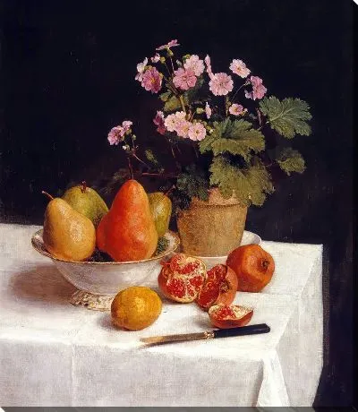 Картина Натюрморт (первоцветы, груши и гранаты)