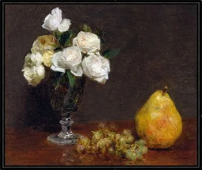 Картина Натюрморт с розами и фруктами