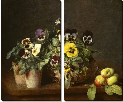 Картина Натюрморт с анютиными глазками