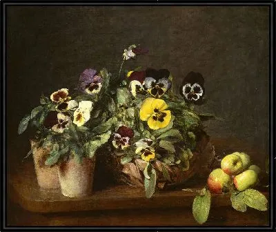 Натюрморт с анютиными глазками