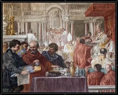 Буонаррото ди Лодовико, проректор Синьории, умывает руки папы Леона X