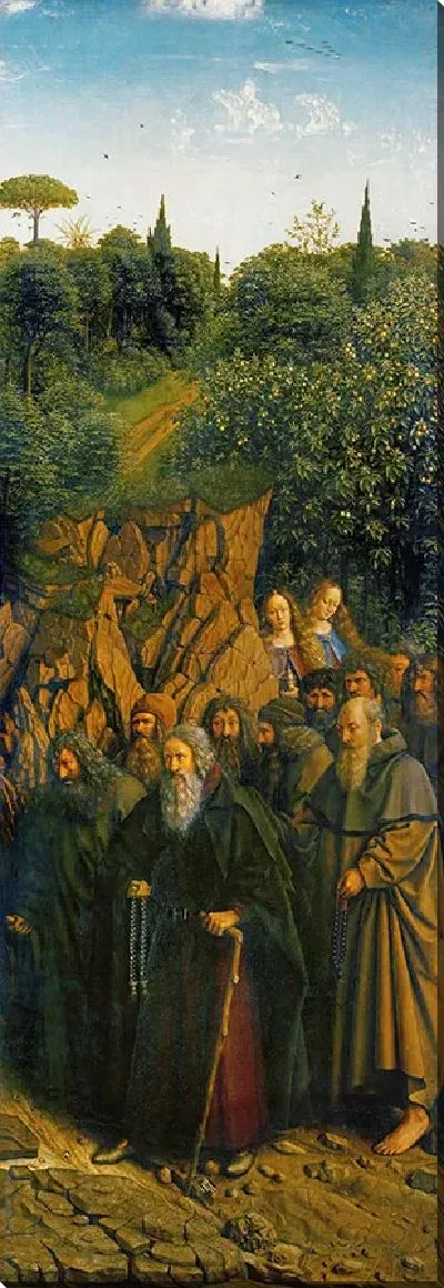 Картина Гентский алтарь. Отшельники.