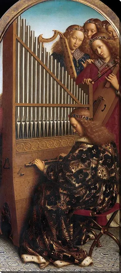 Картина Гентский алтарь Ангелы играют музыку