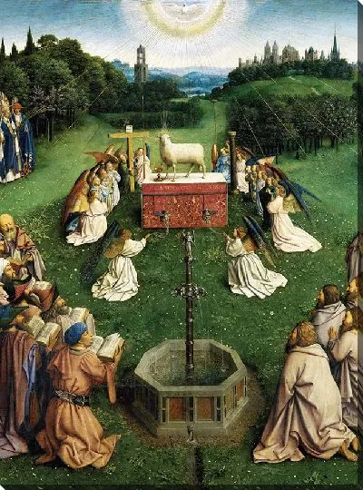 Картина Гентский алтарь «Поклонение мистическому агнцу»