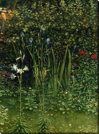 Картина Гентский алтарь «Поклонение мистическому агнцу», фрагмент с растениями