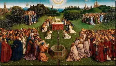 Картина Гентский алтарь «Поклонение Агнцу»