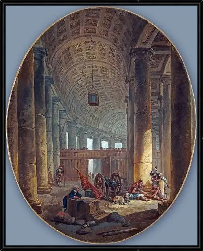 Картина Колоннада собора Святого Петра в Риме во время Конклава