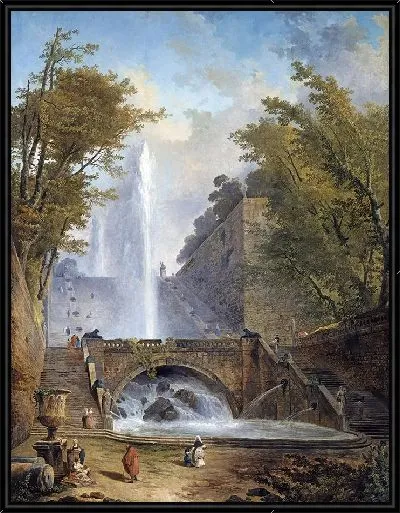 Картина Лестница и фонтан в парке римской виллы