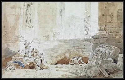 Картина Римское каприччио с уличным певцом